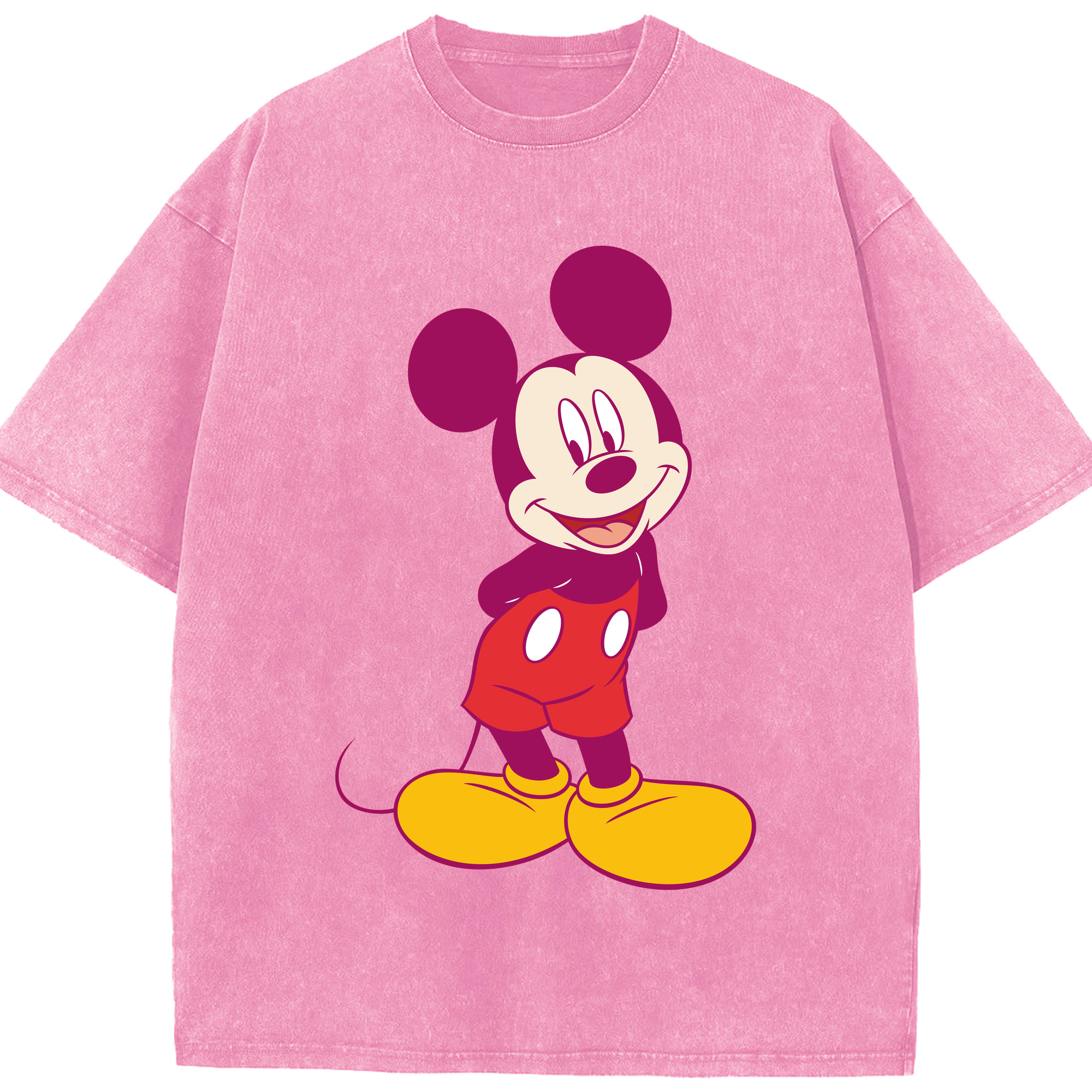 （画像用） ミッキーマウス Mickey Mouse 綿100% ヴィンテージ風 半袖Tシャツ（フロントプリント）